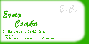 erno csako business card